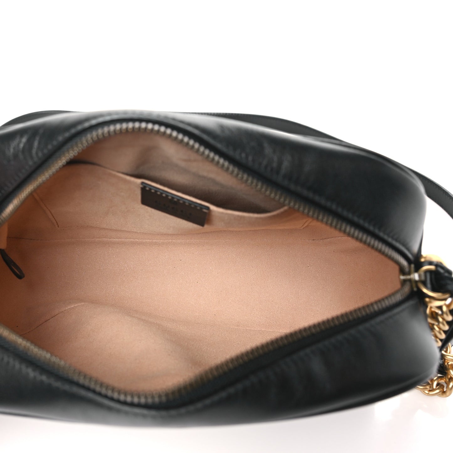 Calfskin Matelasse Small GG Marmont Chain Shoulder Bag Black