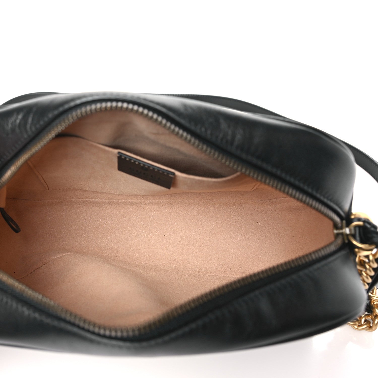 Gucci Calfskin Matelasse Small GG Marmont Chain Shoulder Bag Black 5 of 11