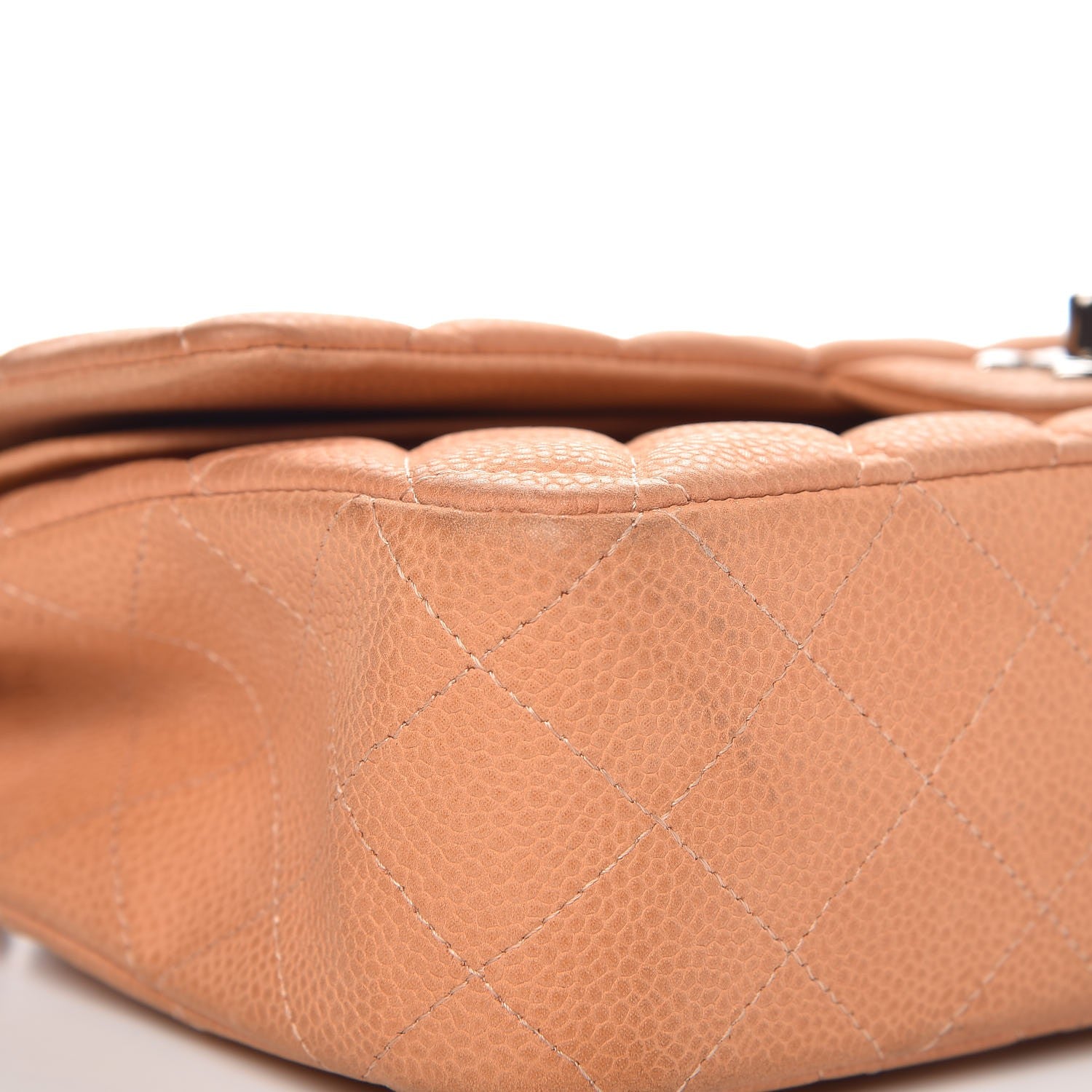 Chanel Iridescent Caviar Quilted Medium Double Flap Dark Beige 13 of 15