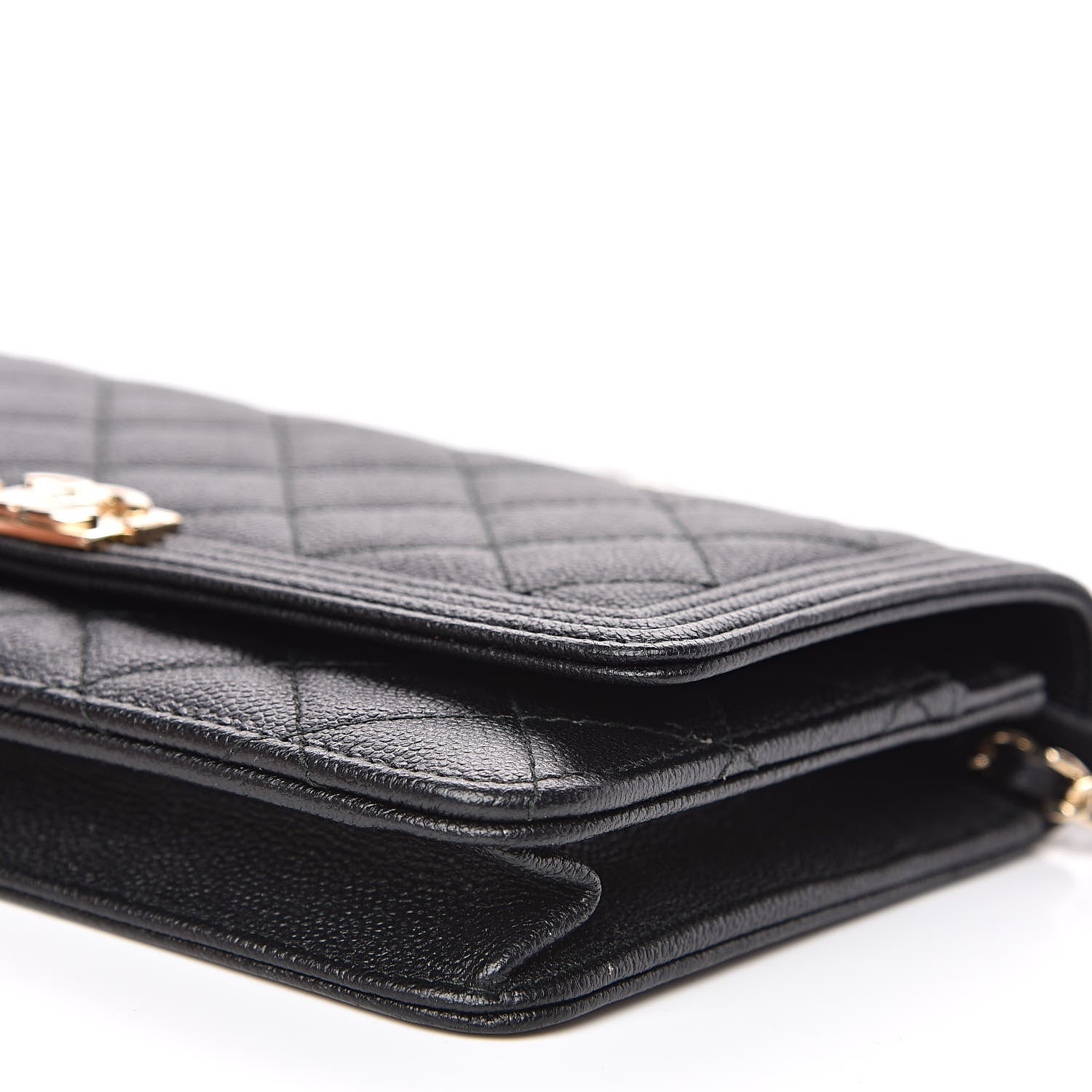Chanel Caviar Quilted Boy Wallet On Chain WOC Black 10 of 12