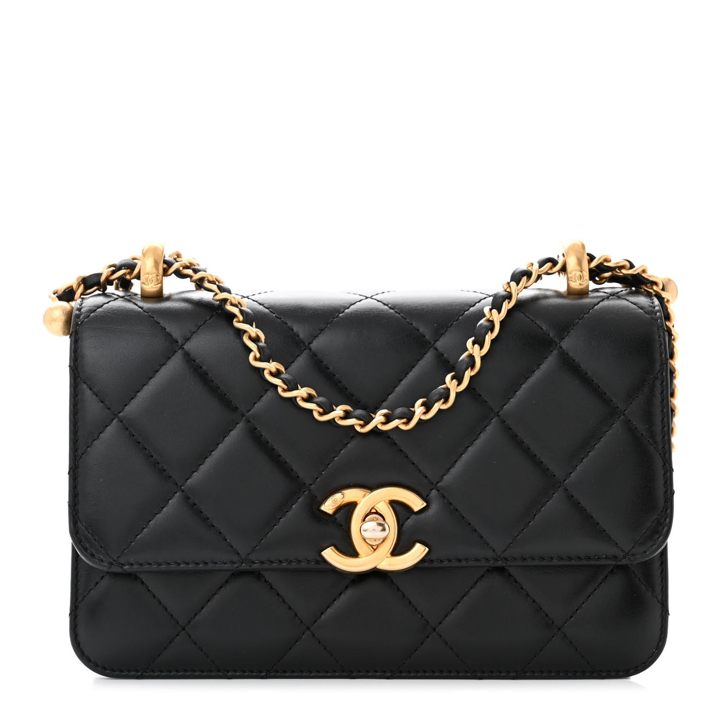 Calfskin Quilted Mini Perfect Fit Flap Black