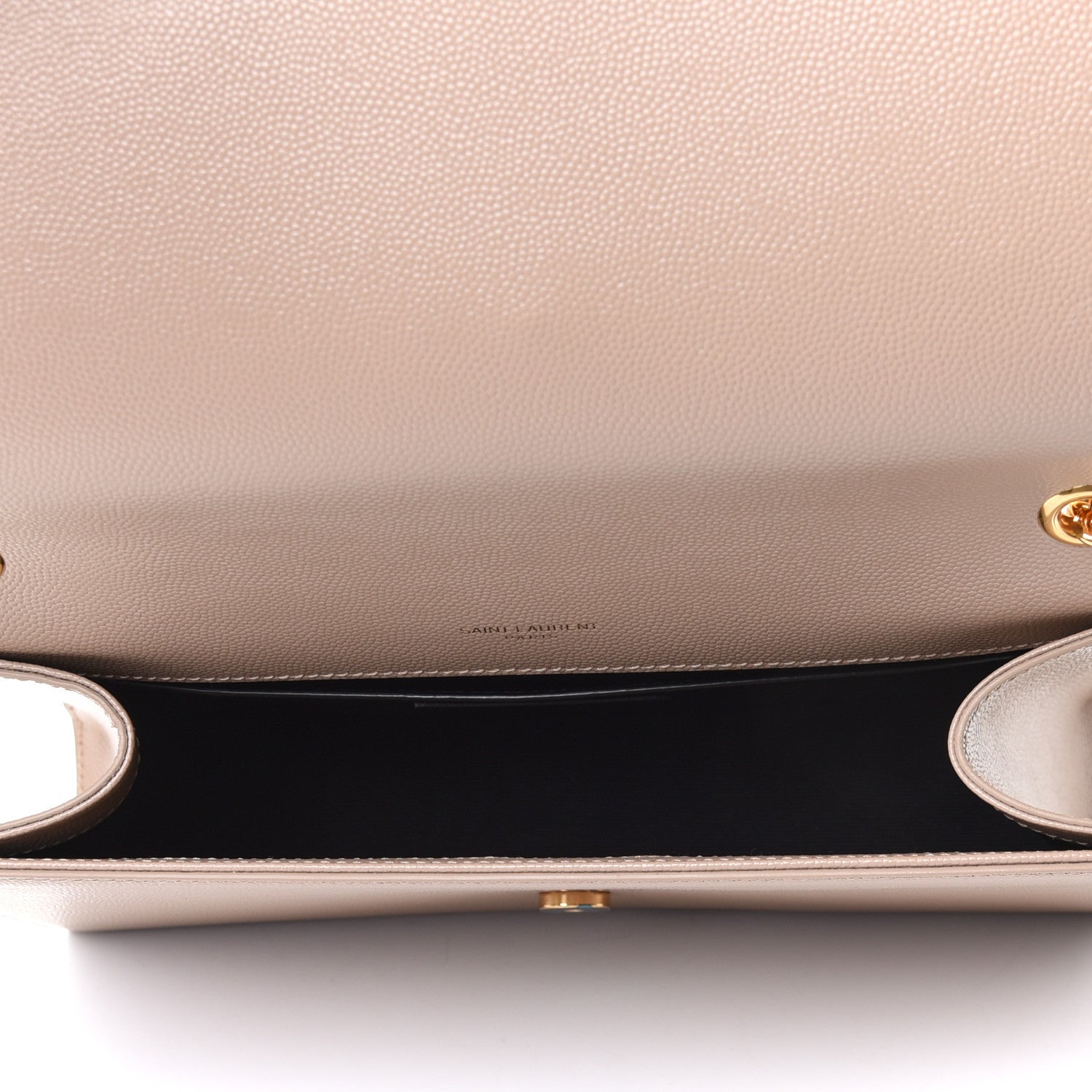 Saint Laurent Grain De Poudre Medium Monogram Kate Satchel Dark Beige 4 of 4