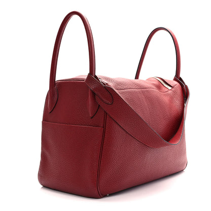Hermes Taurillon Clemence Lindy 34 Rouge Grenat 2 of 10