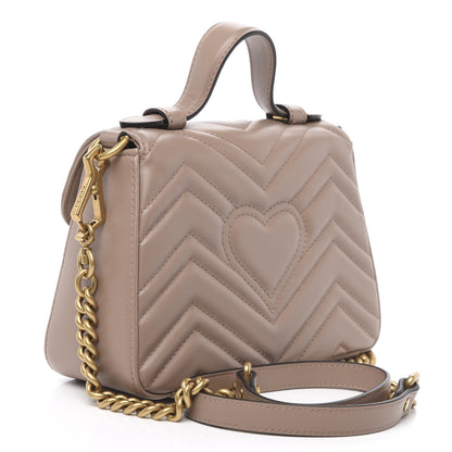 Gucci Calfskin Matelasse Mini GG Marmont Top Handle Shoulder Bag Porcelain Rose 3 of 10