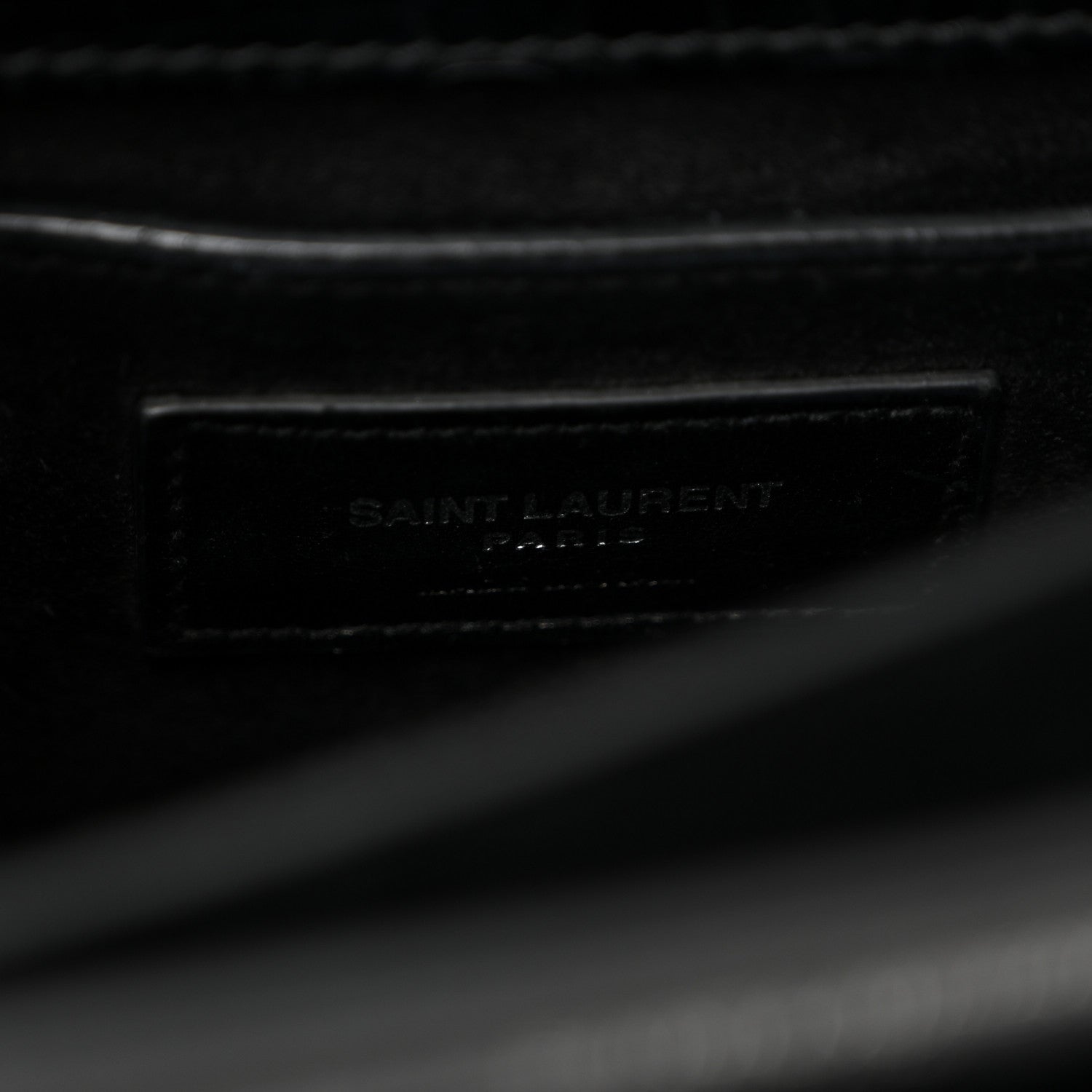 Saint Laurent Calfskin Crocodile Embossed Medium Monogram Sunset Black 6 of 11