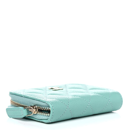 Chanel Caviar Quilted Zip Coin Purse Light Blue 3 of 4