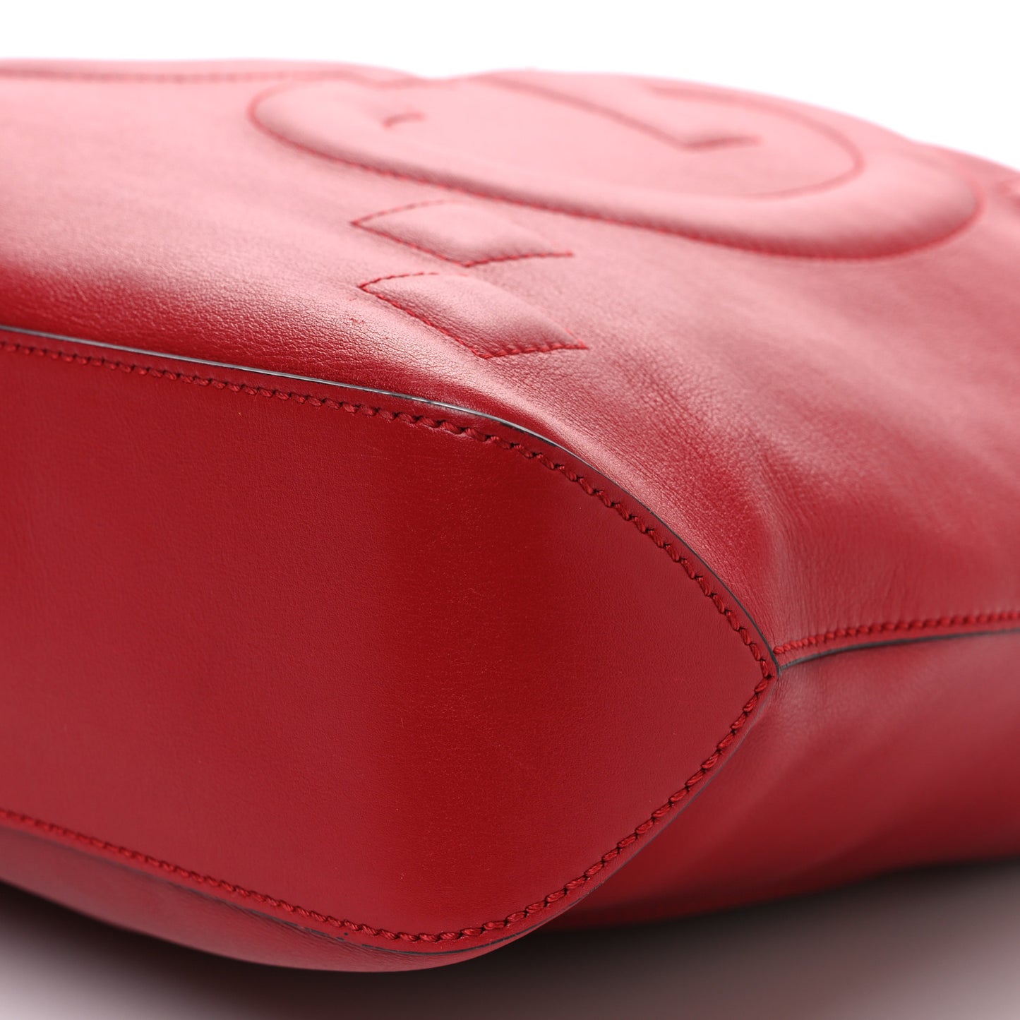 Apollo Calfskin GG Dadini Embroidered Chain Hobo Hibiscus Red