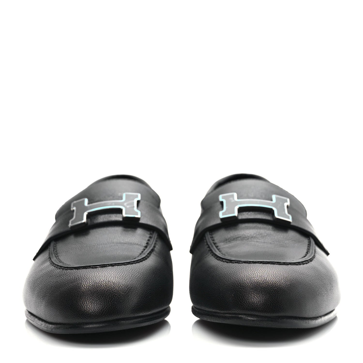 Hermes Goatskin Womens Paris Loafers 35 Black 2 of 9