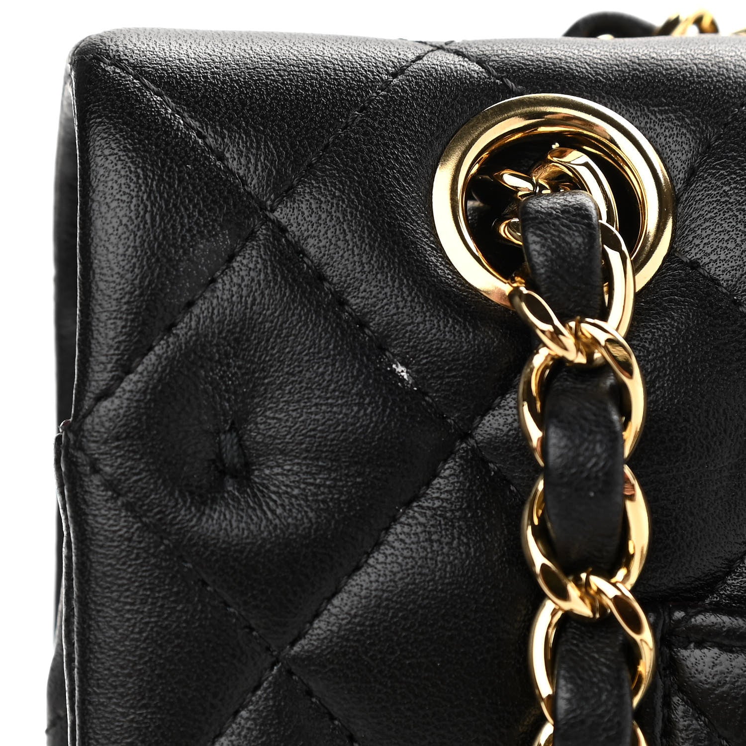 Chanel Lambskin Quilted Medium Double Flap Black 12 of 13