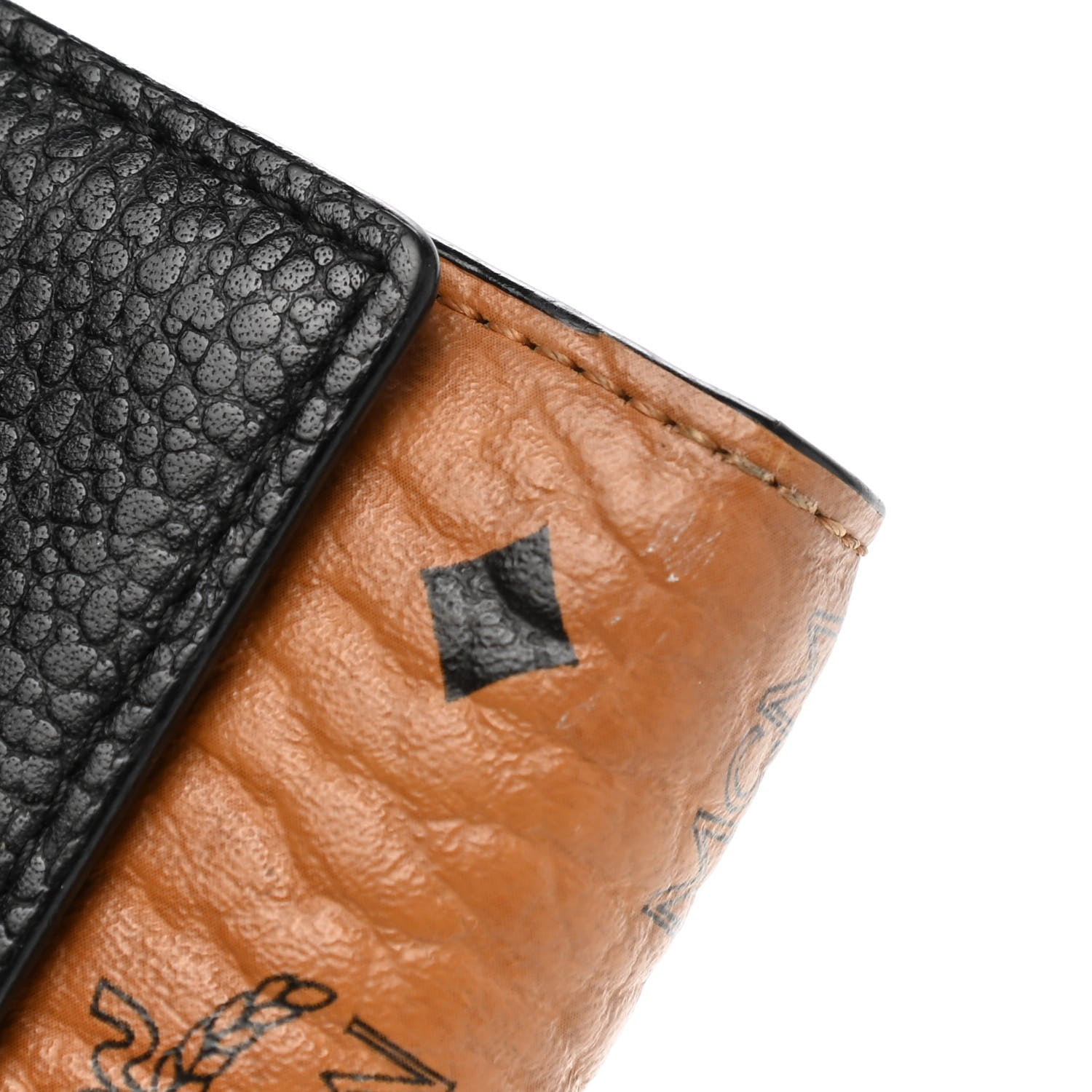 MCM Visetos Grained Calfskin Corina Two Fold Wallet Tan 9 of 13