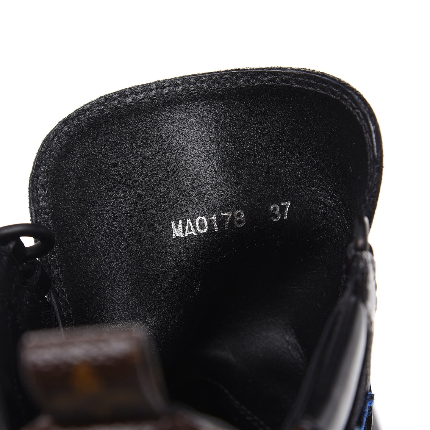Suede Calfskin Monogram LV Black Heart Laureate Platform Desert Boots 37 Black