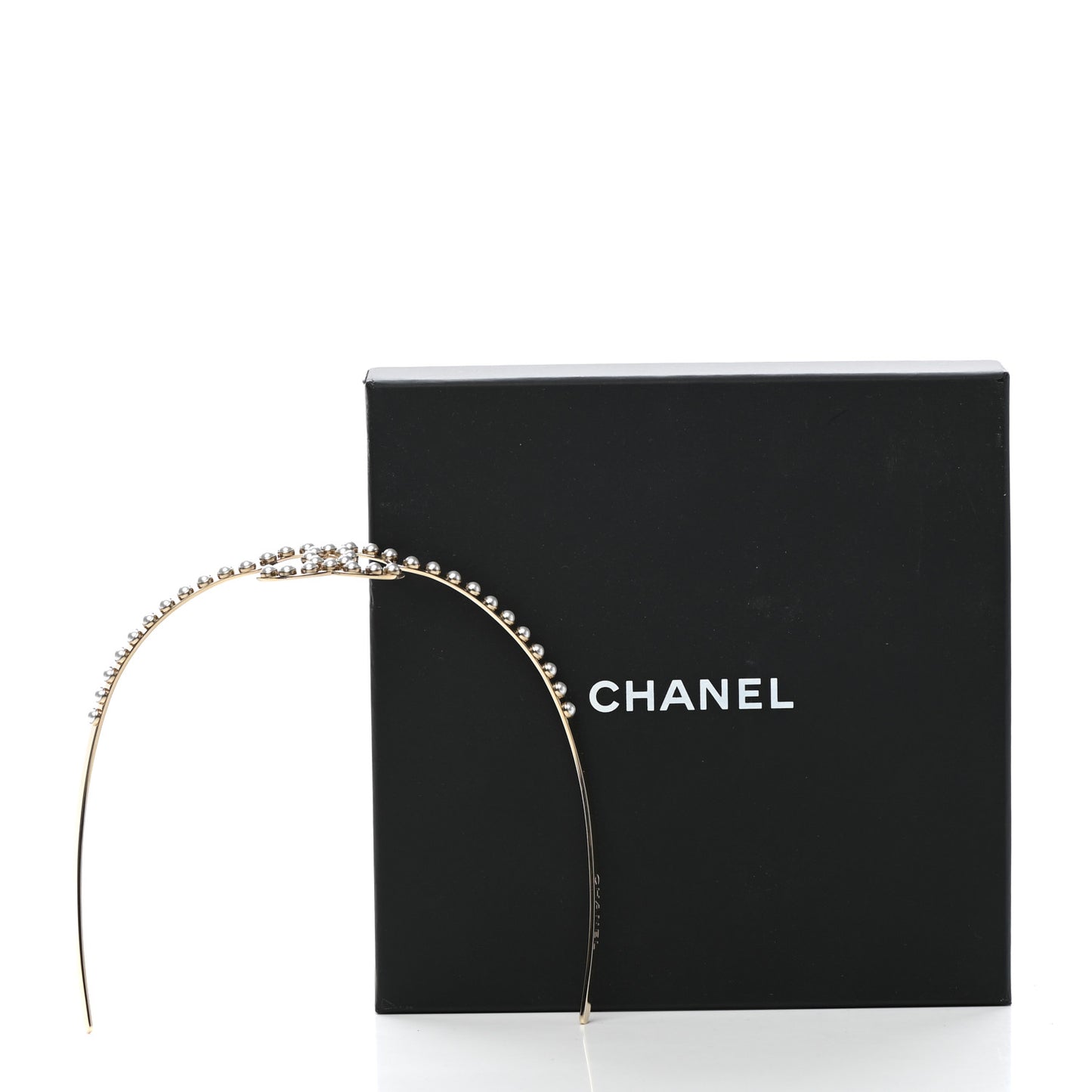 Metal Pearl CC Headband Light Gold