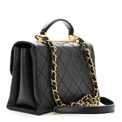 Chanel Lambskin Quilted Trendy Spirit Top Handle Flap Black 3 of 11