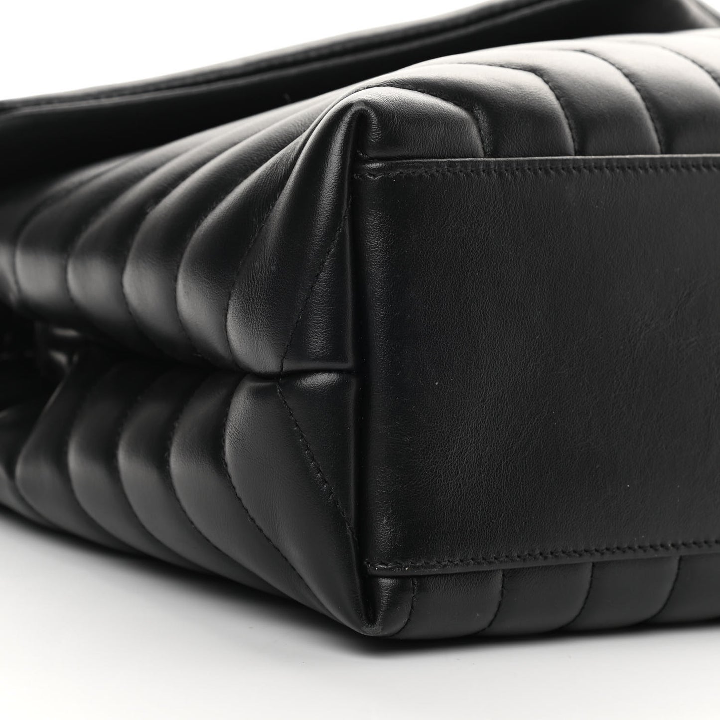 Calfskin Y Quilted Monogram Medium Loulou Chain Satchel Black