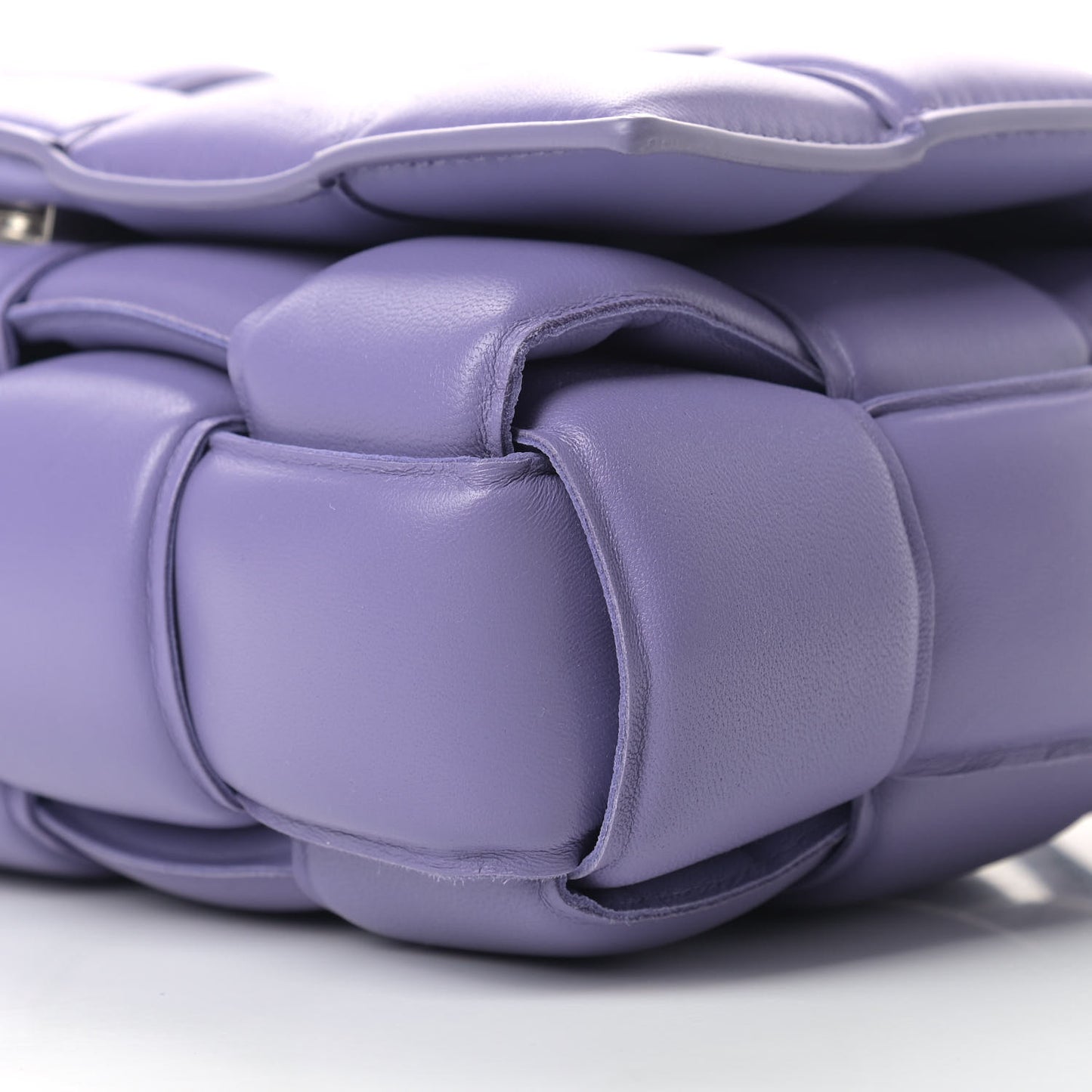 Nappa Maxi Intreccio Padded Cassette Crossbody Bag Lavender