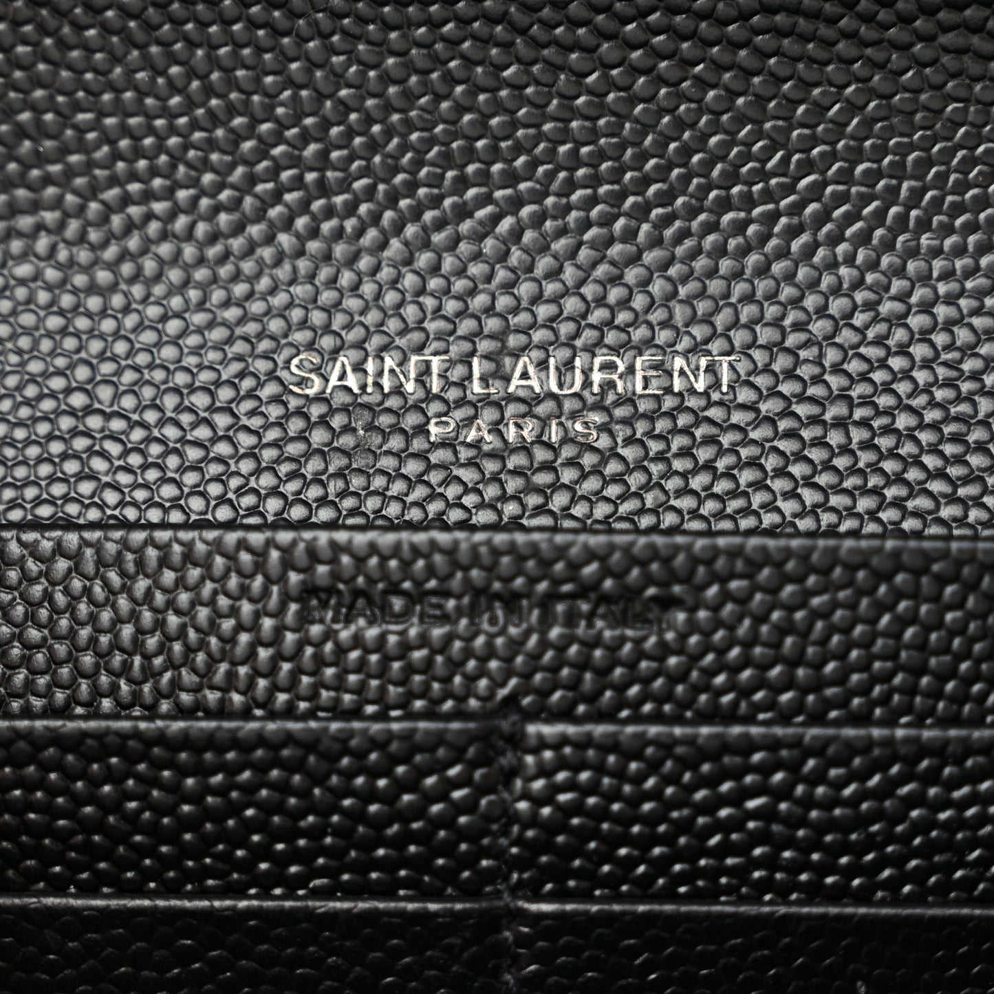 Grain De Poudre Matelasse Chevron Monogram Flap Wallet Black