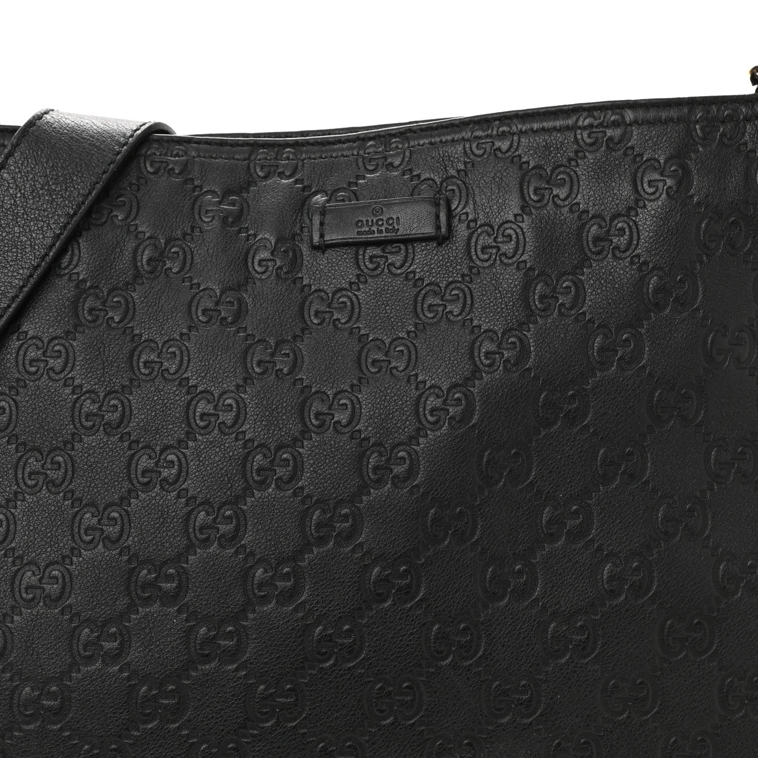 Gucci Guccissima Medium Flat Messenger Bag Black 8 of 10