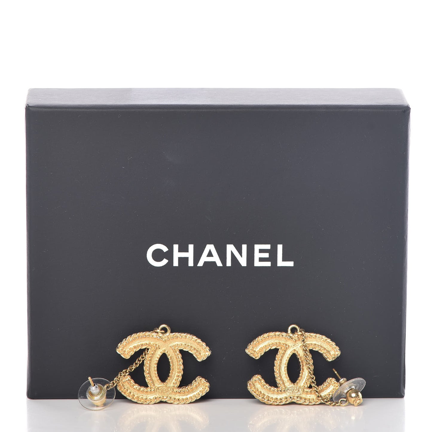 CC Drop Earrings Matte Gold