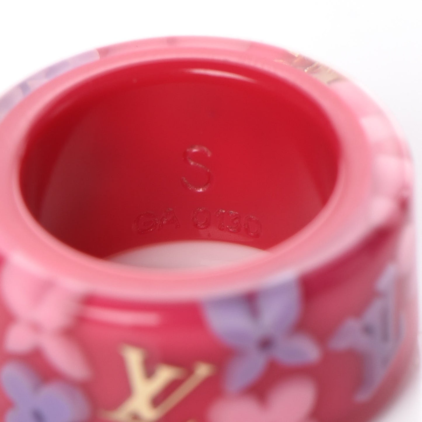 Resin Monogram Farandole Ring S Framboise