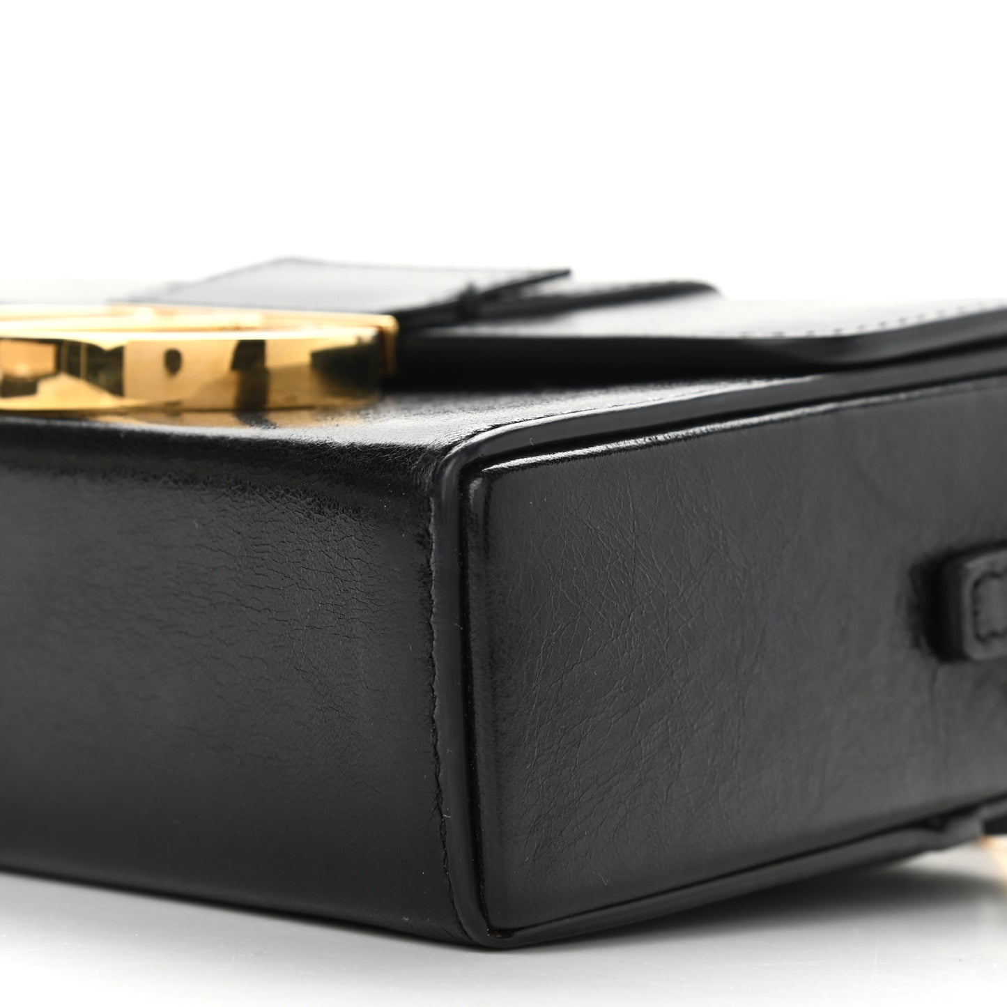 Crackled Lambskin 30 Montaigne Box Bag Black