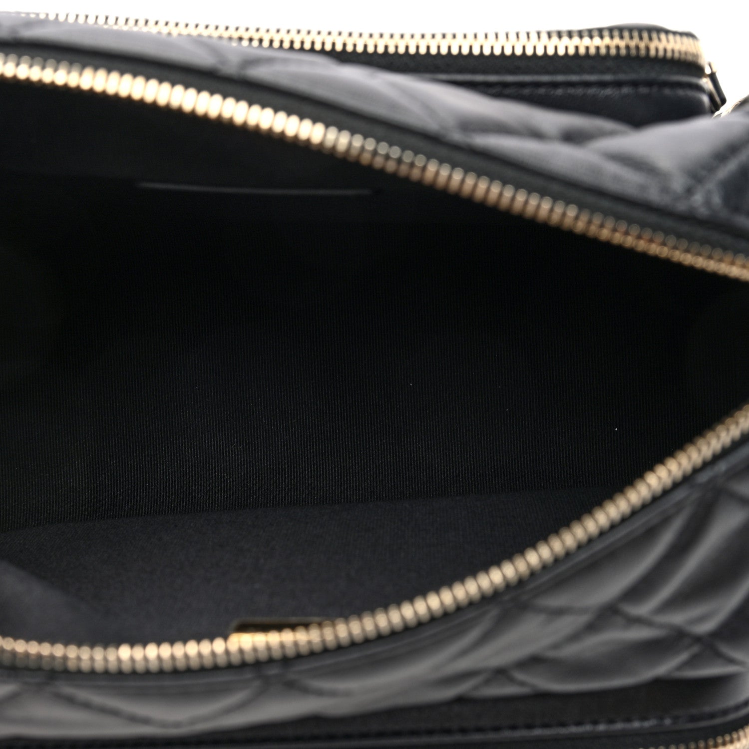 Chanel Shiny Crumpled Lambskin Quilted Medium Preppy Pocket Camera Case Black 5 of 10