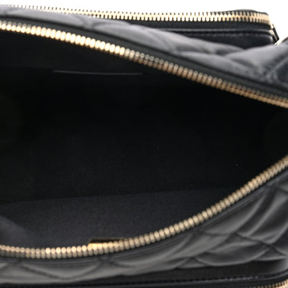 Chanel Shiny Crumpled Lambskin Quilted Medium Preppy Pocket Camera Case Black 5 of 10