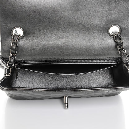 Chanel Metallic Calfskin Quilted Mini Rectangular Flap Charcoal Grey 6 of 8
