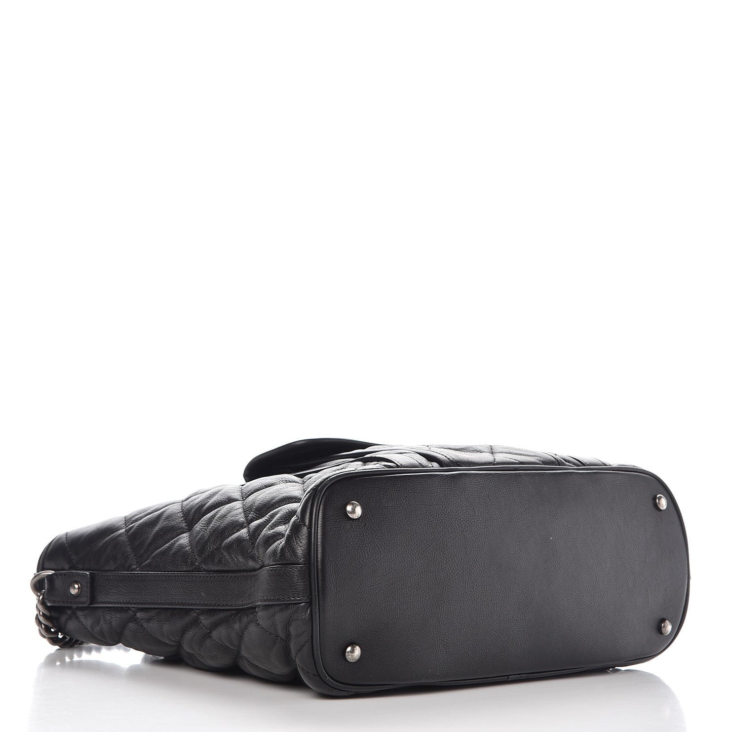 Calfskin Quilted Small Casual Riviera Tote Black