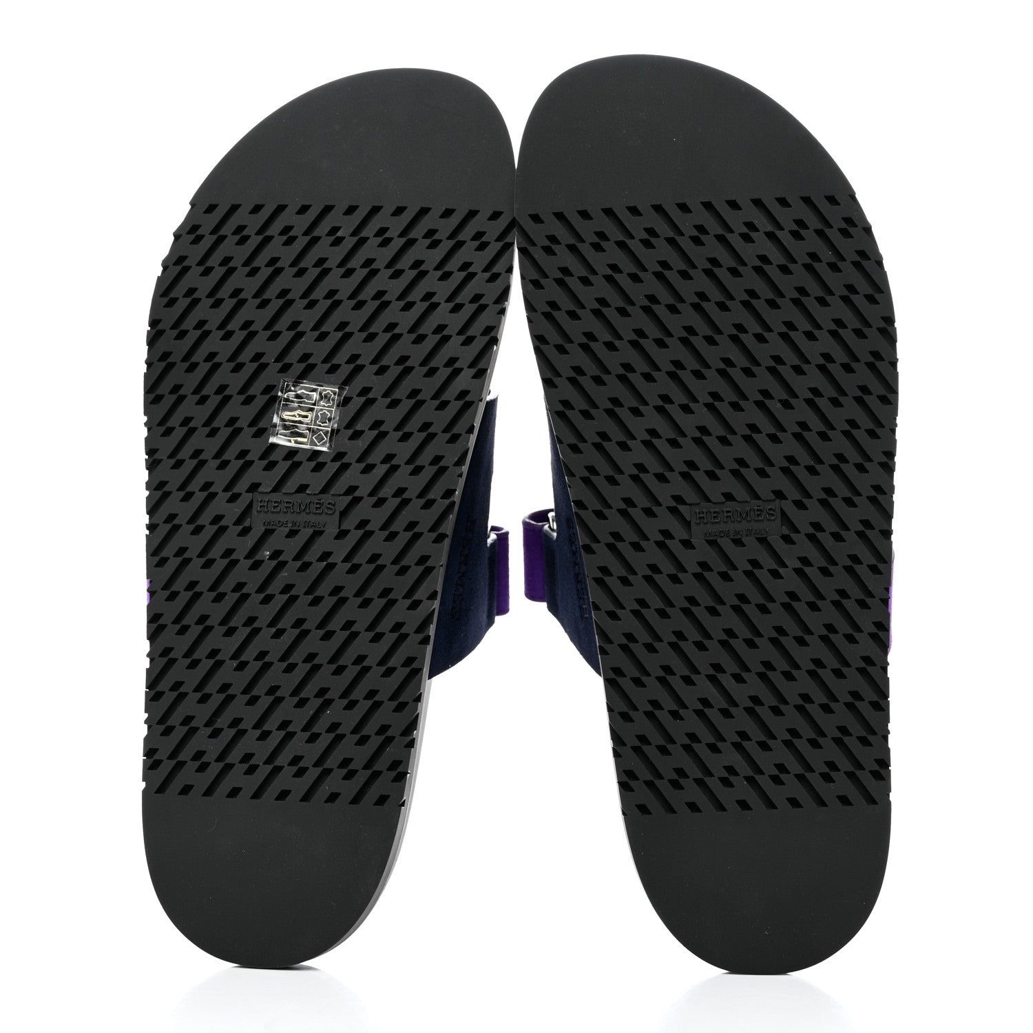 Hermes Suede Goatskin Womens Chypre Sandals 42 Marine Violet Majorette 5 of 9