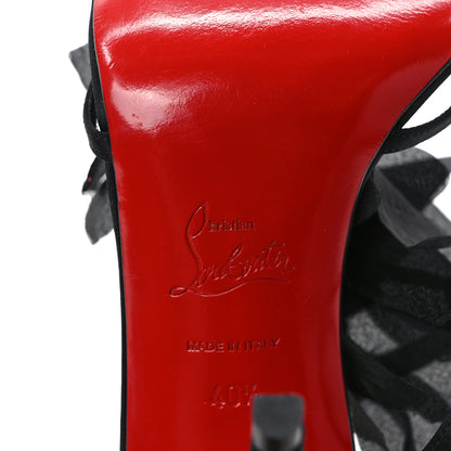 Christian Louboutin Satin Petal Mount Street Sandals 40.5 Black 6 of 7