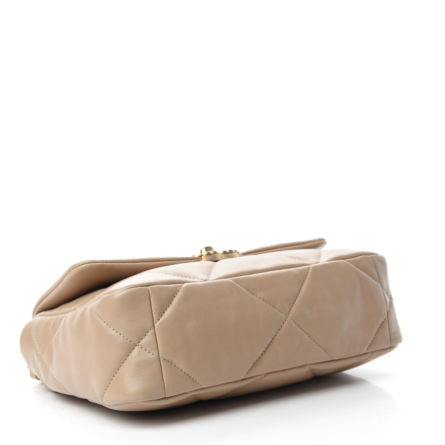 Lambskin Quilted Medium Chanel 19 Flap Dark Beige