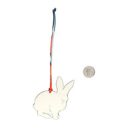 Hermes Togo Epsom Petit H Rabbit Bag Charm Chocolate Gris Mouette 2 of 3