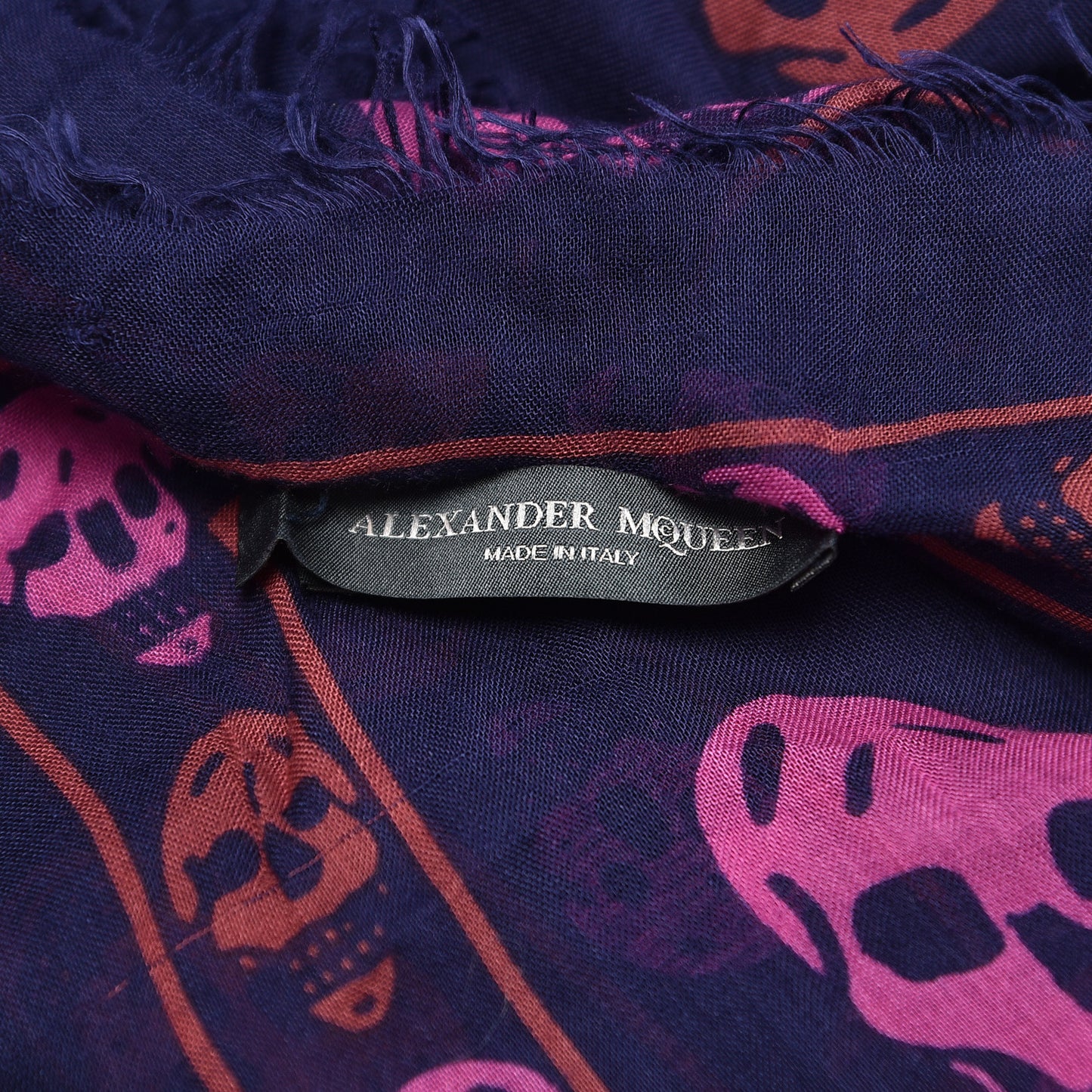 Modal Silk Bicolor Skull Scarf Blue Pink