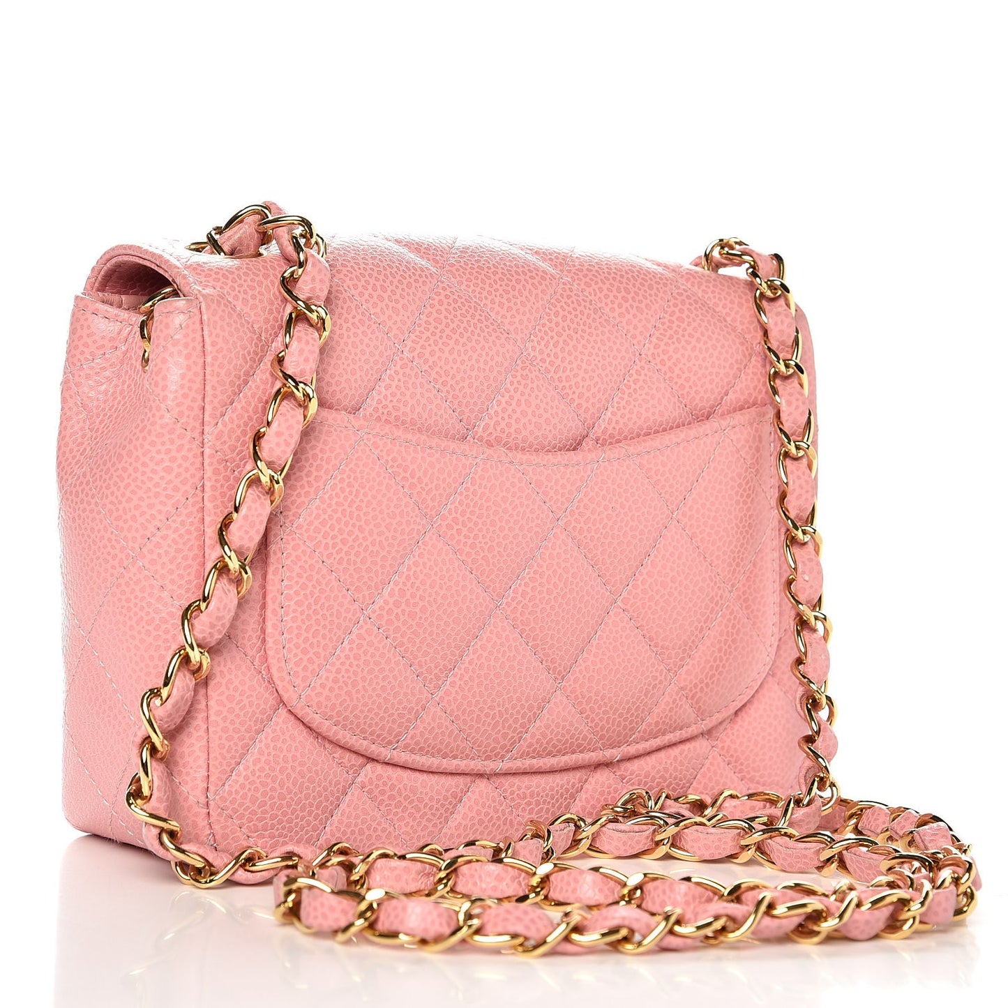 Caviar Quilted Mini Square Flap Pink