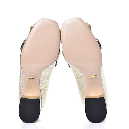 Gucci Galassia GG Marmont Fringe 50mm Loafer Pumps 39 Platino 5 of 11