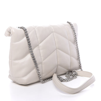 Saint Laurent Lambskin Quilted Toy Loulou Puffer Monogram Chain Satchel Crema Soft 3 of 9