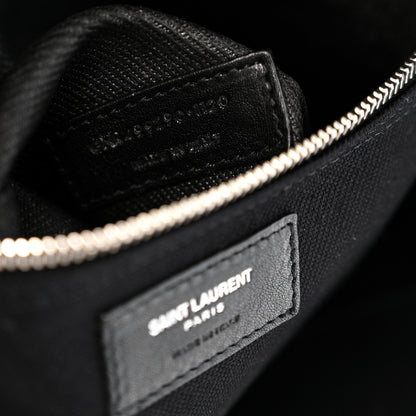 Saint Laurent Linen Calfskin Rive Gauche Tote Black 7 of 15