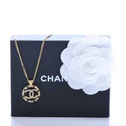 Chanel Pearl CC Pendant Necklace Gold Black 6 of 6