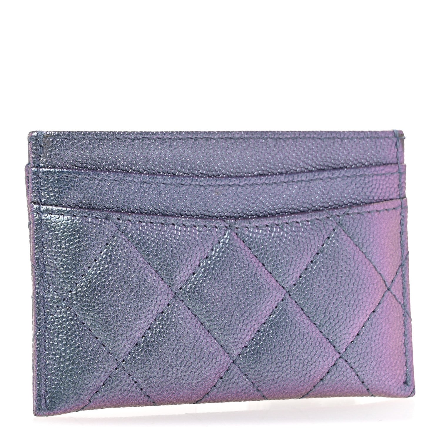 Chanel Iridescent Caviar Quilted Card Holder Dark Blue 3 of 11