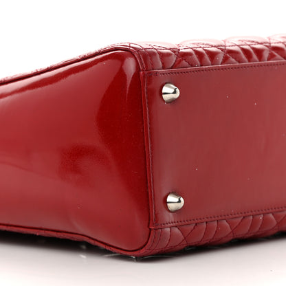 Christian Dior Patent Cannage Large Lady Dior Red 9 of 19