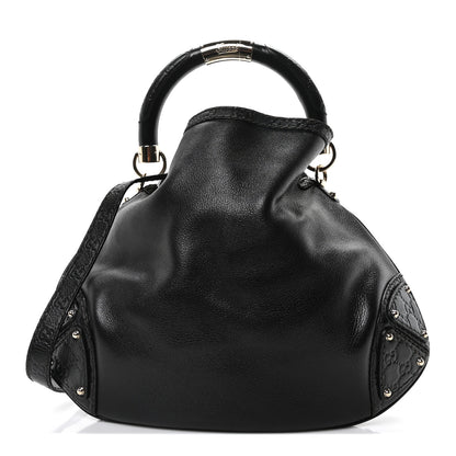 Gucci Calfskin Guccissima Medium Indy Top Handle Hobo Dark Brown 1 of 10