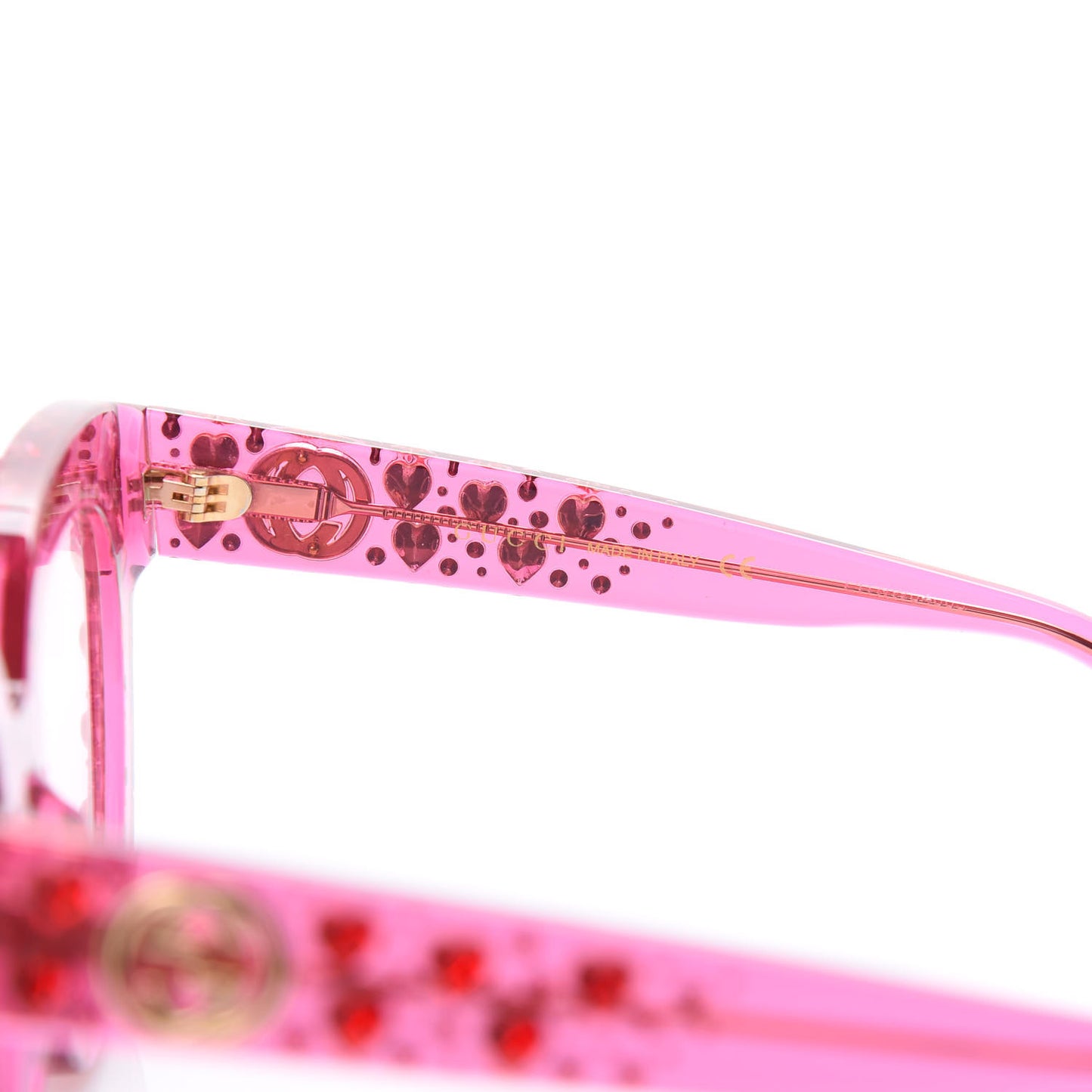 Acetate Crystal Heart GG0116S Sunglasses Fuchsia