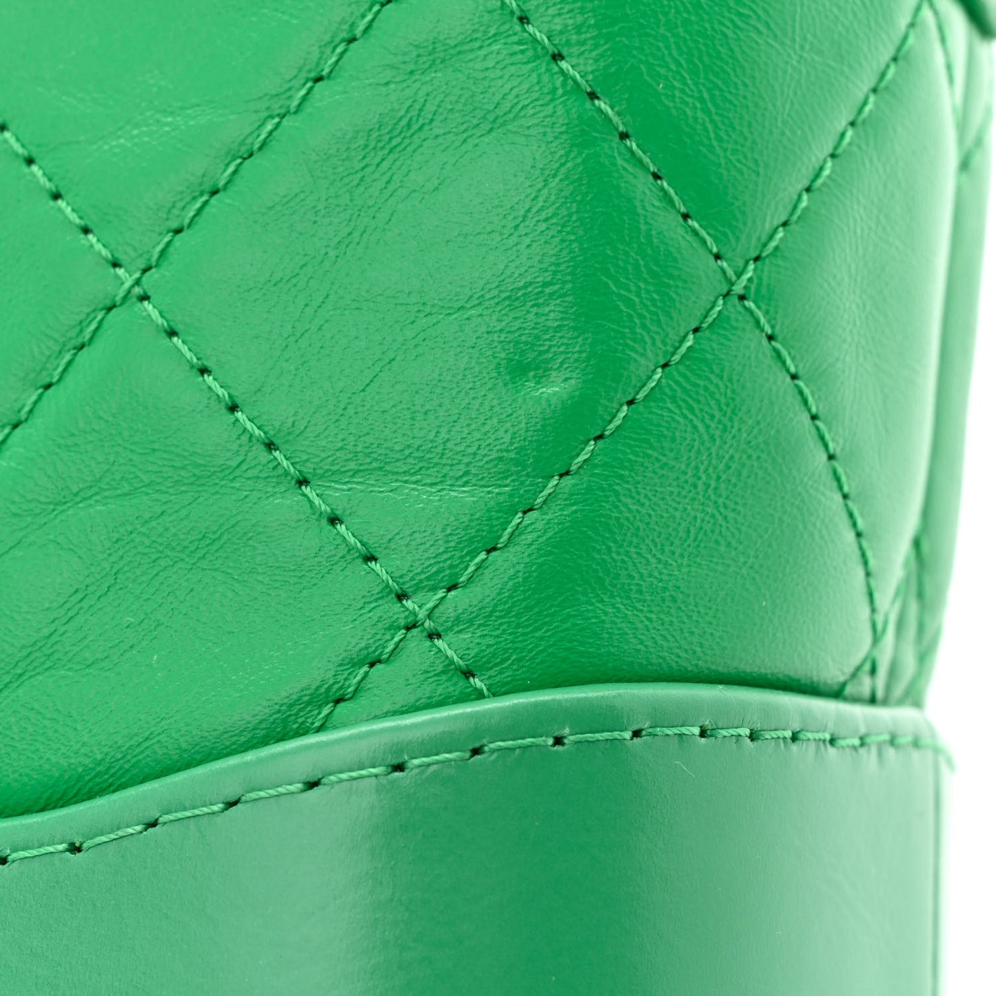 Aged Calfskin Quilted Small Gabrielle Hobo Green