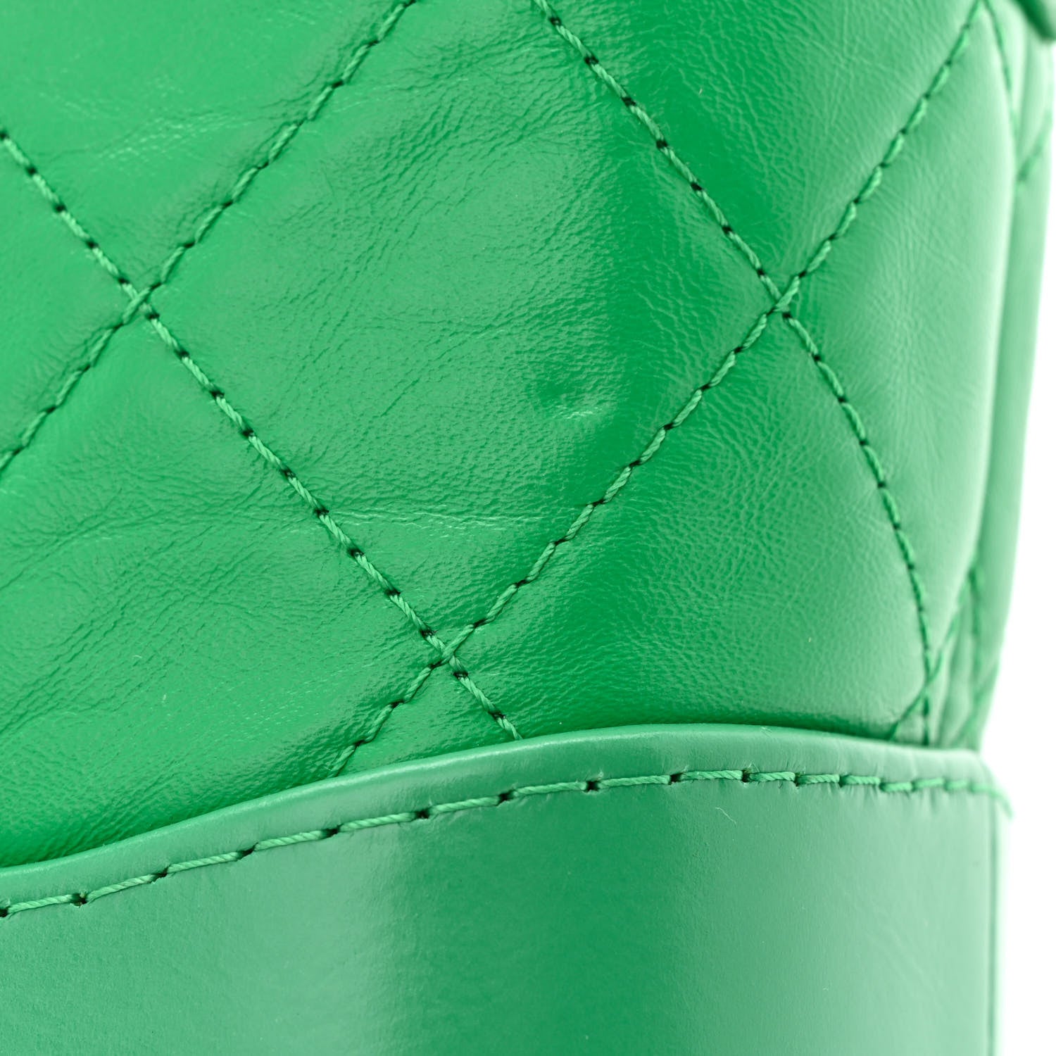 Chanel Aged Calfskin Quilted Small Gabrielle Hobo Green 12 of 13