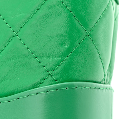 Chanel Aged Calfskin Quilted Small Gabrielle Hobo Green 12 of 13