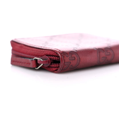 Gucci Metallic Guccissima Zip Around Coin Purse Red 8 of 11