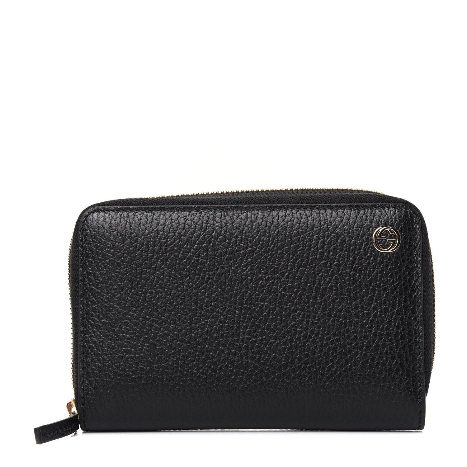 Gucci Dollar Calfskin Medium GG Zip Around Wallet Black 1 of 6