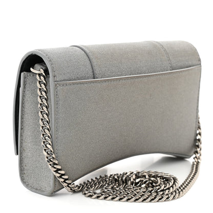 Balenciaga Glitter Fabric Hourglass Chain Bag Grey 3 of 9