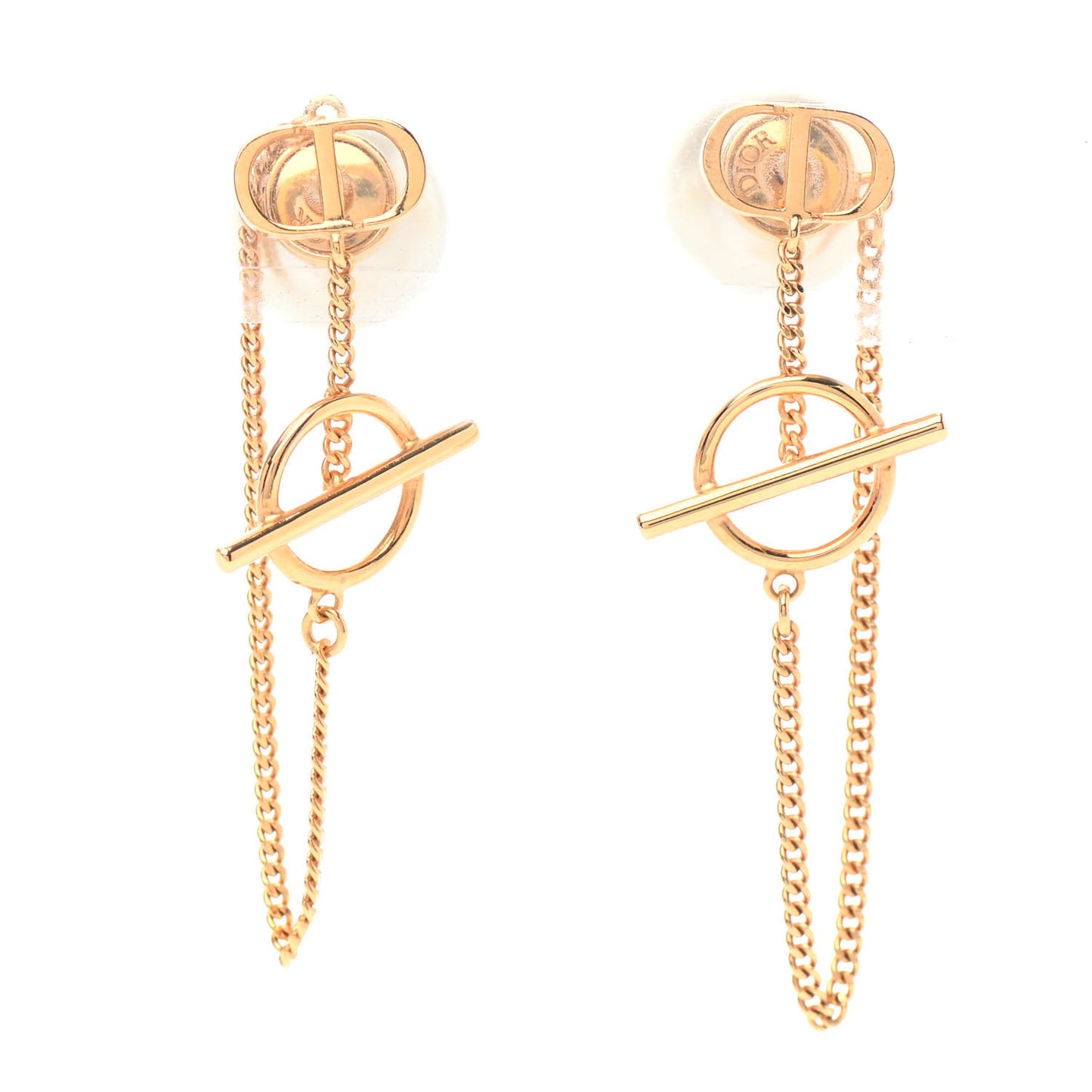 Pearl Tribales Dangle Chain Earrings Gold