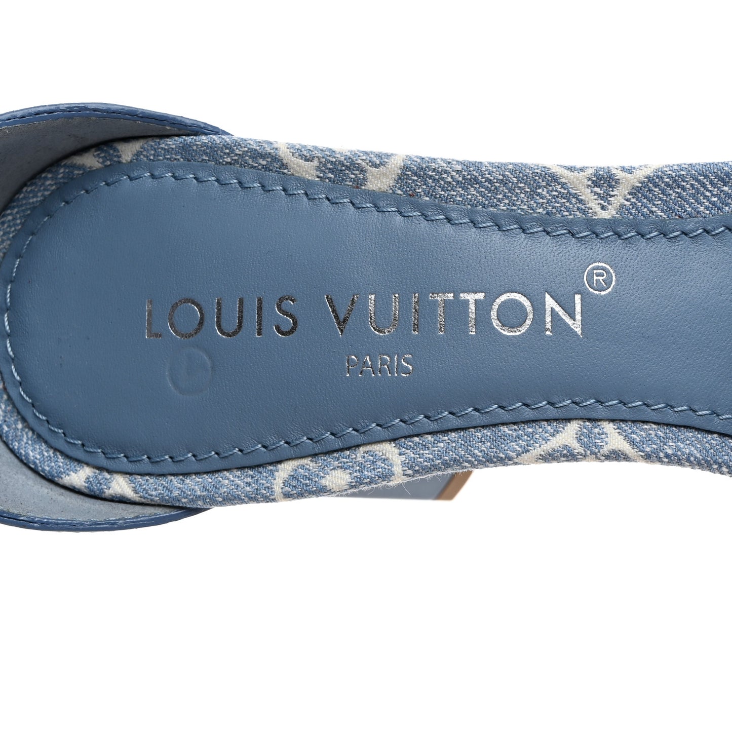 Monogram Denim Silhouette Sandals 41 Blue